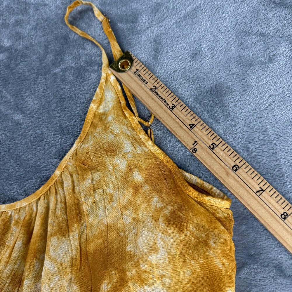 Raviya Mustard Yellow Tie Dye Maxi Dress Womens M NWT Crochet Summer Beachy - Picture 7 of 16